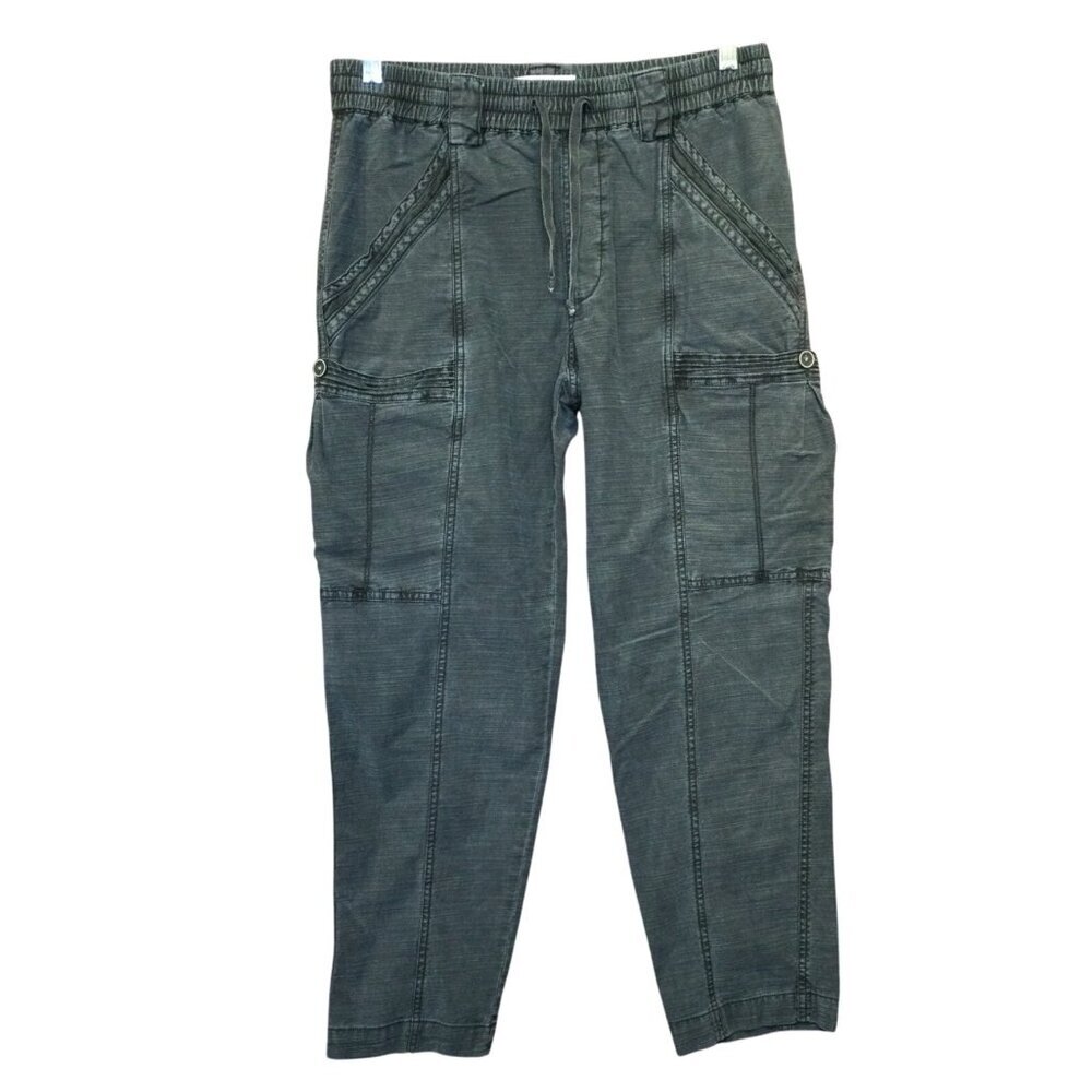 Anthropologie Angela Cargo Pants Size 27 Gray Elastic Waist